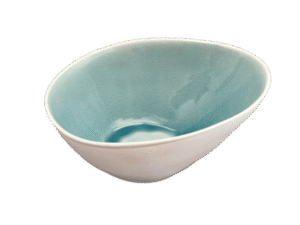 BOWL CERAMICA VERDE OVAL 19CM