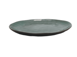 PLATO CERAMICA VERDE OSCURO BAJO 28CMS