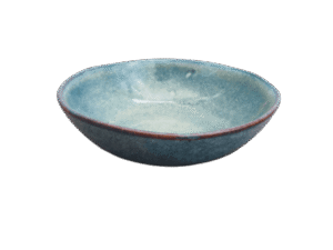 POCILLO CERAMICA AZUL JASPIADO 19X5CMS